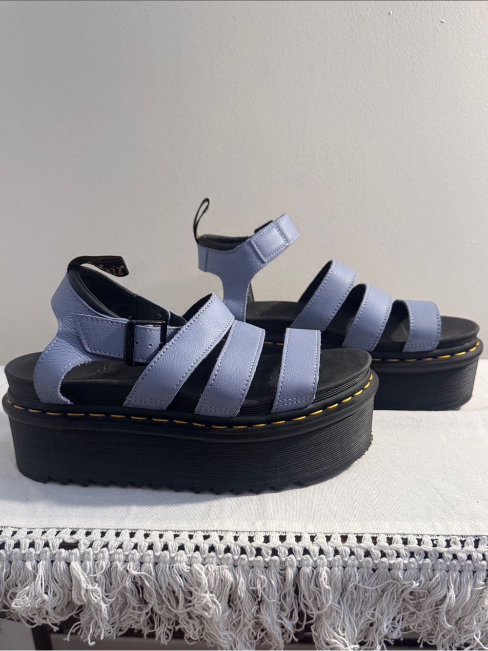 Dr. Martens Light Blue Platform Sandals NEW